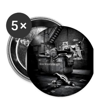 Night Trash Panda Crew Vintage Wildlife Club - Buttons groß 56 mm (5er Pack) - Weiß - Vorne