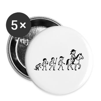  Reitsport Reiter Evolution Pferde Mädchen reiten - Buttons groß 56 mm (5er Pack) - Weiß - Vorne