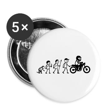  Evolution Biker Motorradfahrer Motorcycle Moped - Buttons groß 56 mm (5er Pack) - Weiß - Vorne