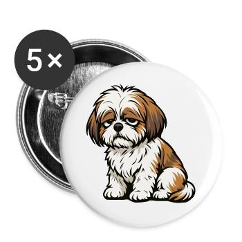 Shih tzu Shih tzus Shih tzu Besitzer Shih tzu fan - Buttons groß 56 mm (5er Pack) - Weiß - Vorne