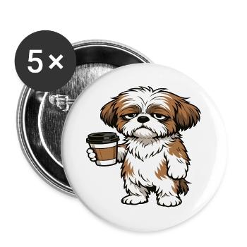 Shih tzu Shih tzus Shih tzu Besitzer Shih tzu fan - Buttons groß 56 mm (5er Pack) - Weiß - Vorne