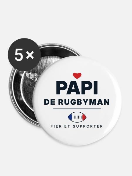 Opa eines Rugbyspielers - Buttons groß 56 mm (5er Pack) - Weiß
