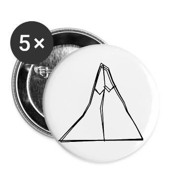 Matterhorn handgezeichnet - Buttons groß 56 mm (5er Pack) - Weiß - Vorne