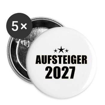 Aufsteiger 2027 - Buttons groß 56 mm (5er Pack) - Weiß - Vorne
