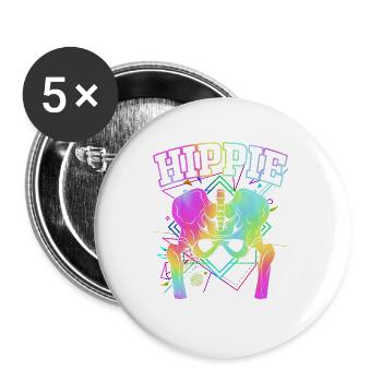 Hüften Hüfte Hüftgelenk - Buttons groß 56 mm (5er Pack) - Weiß - Vorne