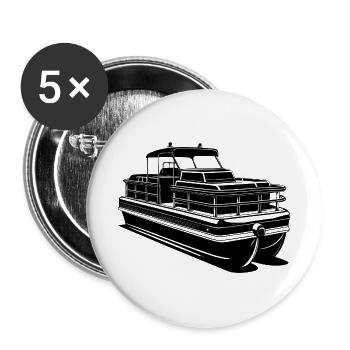 Pontonboot - Buttons groß 56 mm (5er Pack) - Weiß - Vorne