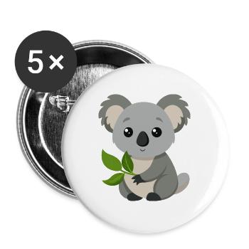 Baby-Koala - Buttons groß 56 mm (5er Pack) - Weiß - Vorne