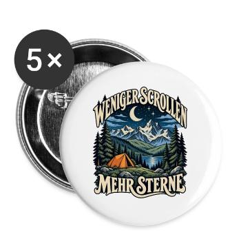 Weniger Scrollen Mehr Sterne - Buttons groß 56 mm (5er Pack) - Weiß - Vorne