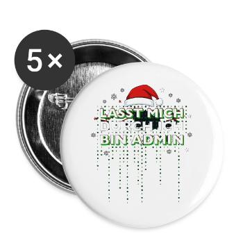 Lasst Mich Durch Ich Bin Admin Informatiker Xmas - Buttons groß 56 mm (5er Pack) - Weiß - Vorne