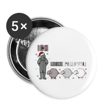 Ich Und Meine Follower Schäfer Schafe Weihnachten - Buttons groß 56 mm (5er Pack) - Weiß - Vorne