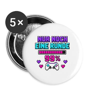 Gaming Lover - Buttons groß 56 mm (5er Pack) - Weiß - Vorne