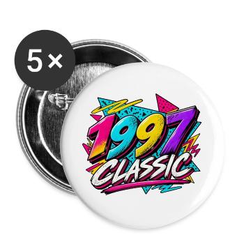 1997 Classic Neon Retro - Buttons groß 56 mm (5er Pack) - Weiß - Vorne