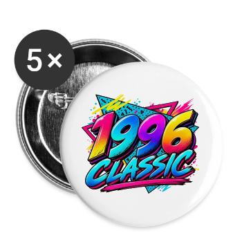 1996 Classic Retro Neon - Buttons groß 56 mm (5er Pack) - Weiß - Vorne