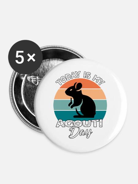 Aguti Agouti - Buttons groß 56 mm (5er Pack) - Weiß