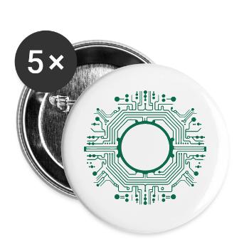 Generate My Life – Schaltkreisdesign - Buttons groß 56 mm (5er Pack) - Weiß - Vorne