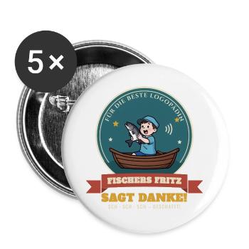 Logopädin – Danke Geschenk Abschied Zungenbrecher - Buttons groß 56 mm (5er Pack) - Weiß - Vorne