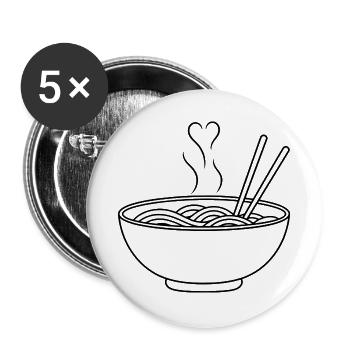 Ramen Love - Buttons groß 56 mm (5er Pack) - Weiß - Vorne