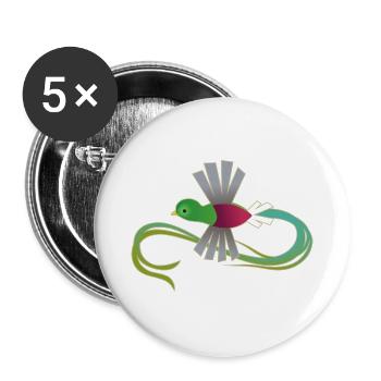 Prachtvolles Quetzal – Heil dem Schwanz - Buttons groß 56 mm (5er Pack) - Weiß - Vorne