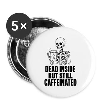 Caffee Skelett Noir - Buttons groß 56 mm (5er Pack) - Weiß - Vorne