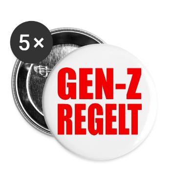 gen z regelt das - Buttons groß 56 mm (5er Pack) - Weiß - Vorne