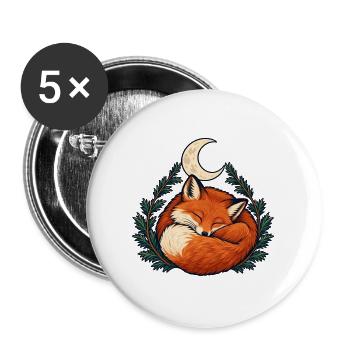 Winterfuchs - Buttons groß 56 mm (5er Pack) - Weiß - Vorne