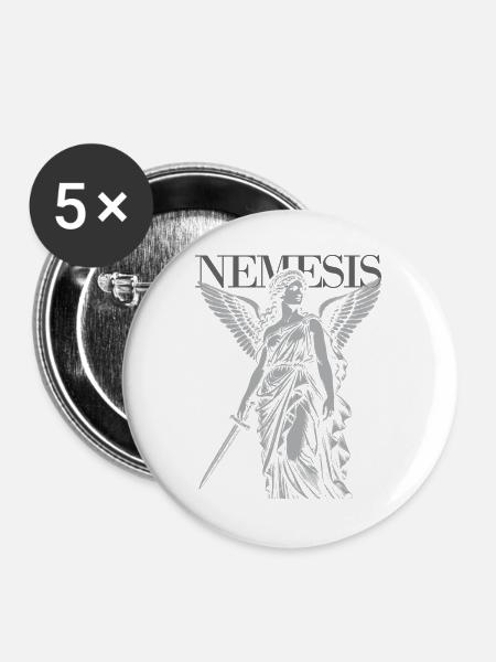 Nemesis-Göttin der Rache - Buttons groß 56 mm (5er Pack) - Weiß