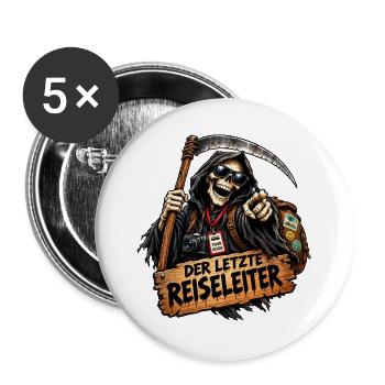 Der Letzte Reiseführer  - Buttons groß 56 mm (5er Pack) - Weiß - Vorne