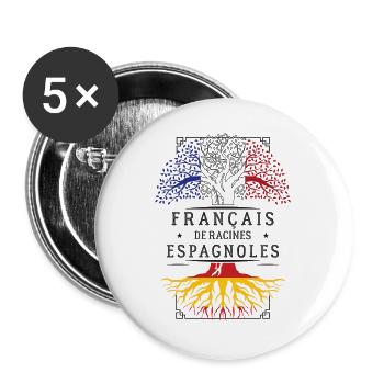 French Spanish Roots T-Shirt Geschenk H... - Buttons groß 56 mm (5er Pack) - Weiß - Vorne