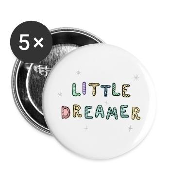 Kleiner Träumer - Buttons groß 56 mm (5er Pack) - Weiß - Vorne