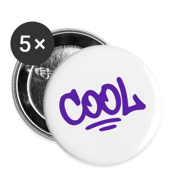 Coole Grafiti Purple Urban Lettering - Buttons groß 56 mm (5er Pack) - Weiß - Vorne