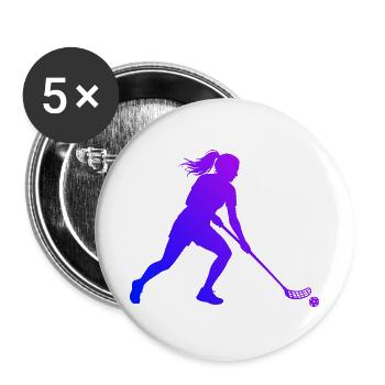 Geschenkidee für eine Ballsportlerin mit Salibandy - Buttons groß 56 mm (5er Pack) - Weiß - Vorne