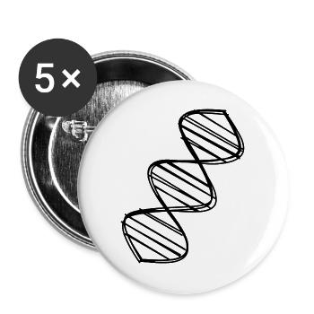 DNA Doppelhelix handgezeichnet - Buttons groß 56 mm (5er Pack) - Weiß - Vorne
