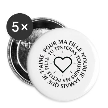 Für meine Tochter wirst du immer Marmelade testen und vergessen... - Buttons groß 56 mm (5er Pack) - Weiß - Vorne