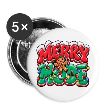 Merry Mode Weihnachtslichter - Buttons groß 56 mm (5er Pack) - Weiß - Vorne