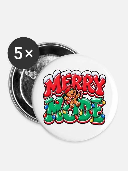 Merry Mode Weihnachtslichter - Buttons groß 56 mm (5er Pack) - Weiß