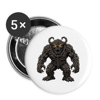 Epischer Rostketten-Monsterdämon - Buttons groß 56 mm (5er Pack) - Weiß - Vorne
