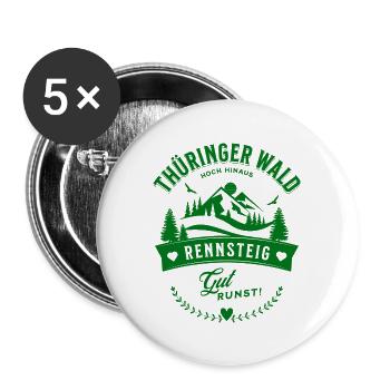 Thüringer Wald Hoch Hinaus Rennsteig Gut Runst - Buttons groß 56 mm (5er Pack) - Weiß - Vorne