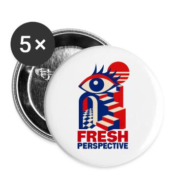 Frische Perspektive Augenstufen - Buttons groß 56 mm (5er Pack) - Weiß - Vorne