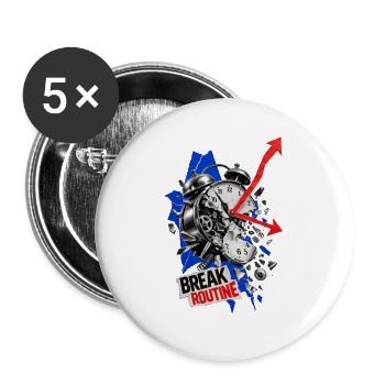 Routine durchbrechen Uhrbruch - Buttons groß 56 mm (5er Pack) - Weiß - Vorne