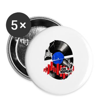 Vinyl Kollage On Repeat - Buttons groß 56 mm (5er Pack) - Weiß - Vorne