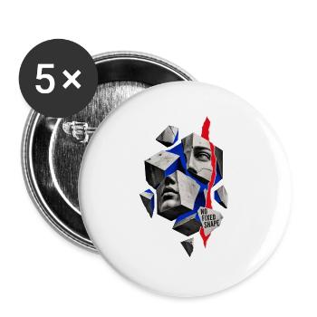 Kubische Collage: Keine feste Form - Buttons groß 56 mm (5er Pack) - Weiß - Vorne