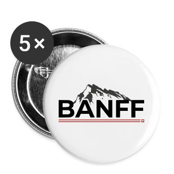 Banff Canada Mountain Peak - Buttons groß 56 mm (5er Pack) - Weiß - Vorne