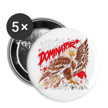 Sky Dominator Adler - Buttons groß 56 mm (5er Pack) - Weiß - Vorne