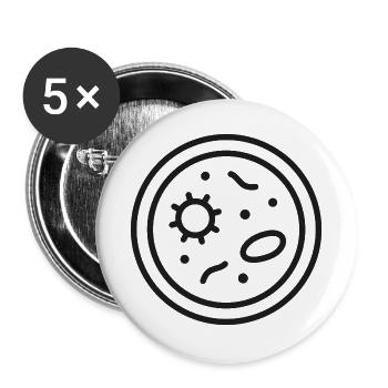 Petrischale Mikroorganismen-Wissenschaftsikone - Buttons groß 56 mm (5er Pack) - Weiß - Vorne