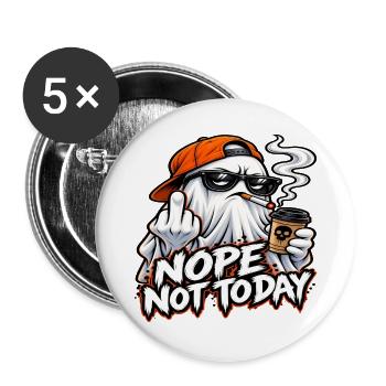 HEUTE NICHT – EIN REBELLISCHER GEIST - Buttons groß 56 mm (5er Pack) - Weiß - Vorne