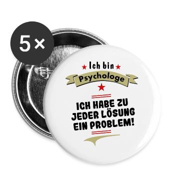 ich bin psychologe - Buttons groß 56 mm (5er Pack) - Weiß - Vorne