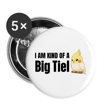 Lustiges Geschenk für Nymphensittich-Vogelliebhaber - Buttons groß 56 mm (5er Pack) - Weiß - Vorne