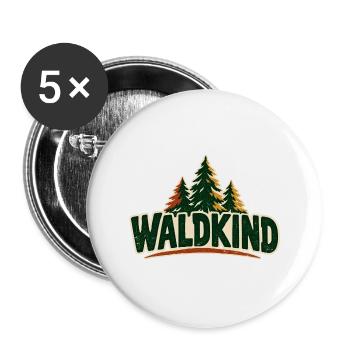 Waldkind Waldkindergarten - Buttons groß 56 mm (5er Pack) - Weiß - Vorne