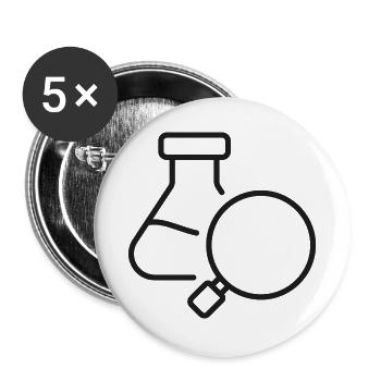 Laboranalyse-Wissenschaftssymbol - Buttons groß 56 mm (5er Pack) - Weiß - Vorne