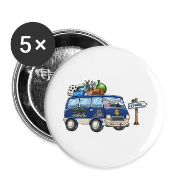 Kroatien Camper Wohnmobil - Buttons groß 56 mm (5er Pack) - Weiß - Vorne